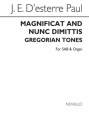 Magnificat and Nunc Dimittis (Gregorian Tones) for mixed choir (SAB) with organ accompaniment choral score