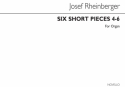 Josef Rheinberger, Six Short Pieces (Nos.4-6) Orgel Buch + CD