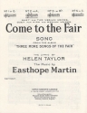 Easthorpe Martin: Come To The Fair (In A) Voice, Piano Accompaniment Vocal Work