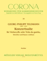 Konzertsuite TWV55:d6 für Violoncello (Viola da gamba) und Streichorchester Partitur (= Bc)