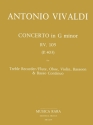 Concerto g minor RV105 (P403) for alto recorder (flute), oboe, violin , bassoon and bc score and parts