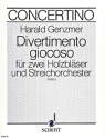 Divertimento giocoso fr 2 Holzblser und Streichorchester, 1960 Partitur