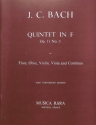 Quintett F-Dur op.11,3 für Flöte, Oboe, Violine, Viola und Bc Stimmen