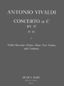Konzert C-Dur RV87 PV81 fr Altblockflte (Flte), Oboe, 2 Violinen und Bc Partitur und Stimmen