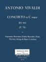 Konzert C-Dur RV444 fr Sopranino, Streicher und Bc Partitur und Stimmen
