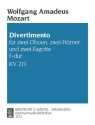 Divertimento F-Dur KV213 fr 2 Oboen, 2 Hrner und 2 Fagotte 6 Stimmen