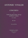 Flötenkonzert in c RV441 for treble recorder (fl), strings, bc Partitur und Stimmen