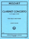 Concerto A major KV622 for clarinet and orchestra for viola and piano