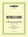 2 Konzertstücke op.113 und op.114 für Klarinette, Bassetthorn (Klarinette) und Streicher Studienpartitur