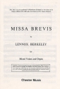 MISSA BREVIS FOR MIXED VOICES AND ORGAN   SCORE