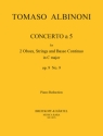 Concerto  5 op.9,9 fr 2 Oboen und Streicher Ausgabe fr 2 Oboen und Klavier