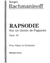 Rapsodie op.43 sur un thme de Paganini pour piano et orchestre miniature score