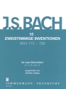 15 Zweistimmige Inventionen (BWV772 -786) fr 2 Klarinetten ( in C, B oder A )