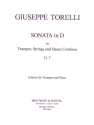 Sonata D major for trumpet, strings and bc fr Trompete und Klavier
