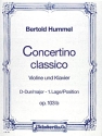 Concertino classico D-Dur op. 103b fr Violine und Streicher Klavierauszug mit Solostimme