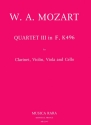 Quartett F-Dur Nr.3 KV496 fr Klarinette und Streichtrio Stimmen