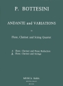 Andante and Variations for flute, clarinet and string quartet score and parts