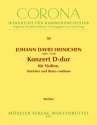Konzert D-Dur fr Violine, Streicher und Bc Partitur
