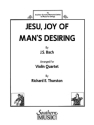 Jesu Joy of Man's Desiring for violin quartet