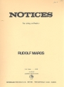 Notices for string orchestra score