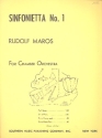 Sinfonietta no.1 for 2 recorders (flutes), 2 trumpets, percussion, 2 violins, cello and double bass,  score