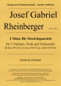 3 Stze fr Streichquartett fr 2 Violinen, Viola und Violoncello Partitur und Stimmen