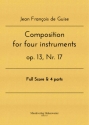Composition for four instruments op.13 no.17 for flute, clarinet, violin and violoncello score and parts