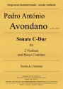 Sonate C-Dur fr 2 Violinen und Bc Partitur und Stimmen (Bc nicht ausgesetzt)