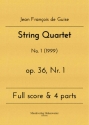 String Quartet op.36 Nr.1 for 2 violins, viola and violoncello score and parts