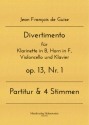 Divertimento op.13 Nr.1 fr Klarinette in B, Horn in F, Violoncello und Klavier Partitur und Stimmen