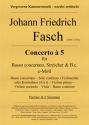 Violoncello-Konzert, hier als 'Basso' Vc. conc., 2 Vl, Va, B.c.  Partitur + 6 Stimmen