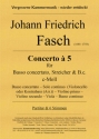 Violoncello-Konzert, hier als 'Basso' Vc. conc., 2 Vl, Va, B.c.  Partitur + 6 Stimmen