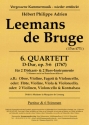 Leemans de Bruge, Hbert Philippe A. Streichquartett D-Dur 2Vl, Vc, Kb oder 2Vl, Va, Basso Partitur + 6 Sti