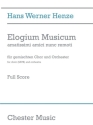 Hans Werner Henze: Elogium Musicum (Full Score) SATB, Orchestra Score