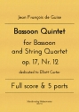 Bassoon Quintet op.17,12 for bassoon and string quartet score and parts