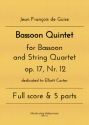 Bassoon Quintet op.17,12 for bassoon and string quartet score and parts