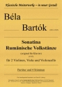 Sonatina Rumnische Volkstnze (original fr Klavier) (1915) fr Streichquartett
