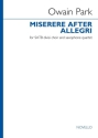 Miserere after Allegri SATB Choir divisi and Saxophone Quartet Score