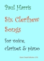 6 clerihew Songs for voice, clarinet and piano score and parts