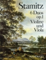 6 Duos op.1 f�r Violine und Viola Stimmen