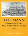 6 Sonaten im Canon op.5 f�r 2 Fl�ten (Violinen) Partitur und Stimme