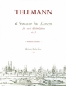 6 Sonaten im Kanon op.5 f�r 2 Altblockfl�ten Spielpartitur