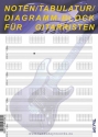 Notenblock Noten,Tabulatur und Diagramm Din A4 hoch fr Gitarre 100 Blatt