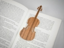 Lesezeichen Violine Walnuss aus Walnussholz 16cm x 5,5cm x 0,15cm