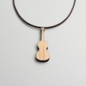 Halskette Violine Ahorn aus Ahornholz und Kunstleder