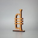 Karten- und Fotohalter Trompete aus Bambus 12 x 7cm x 2cm