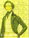 Muzzle Portrait Mendelssohn Mini-Puzzle 6x8cm, 48 Teile, mit Umschlag, Rckseite beschreibbar