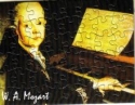 Muzzle Portrait Mozart Mini-Puzzle 6x8cm, 48 Teile, mit Umschlag, Rckseite beschreibbar