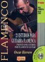 21 estudios nivel elemental (+CD) para guitarra flamenca/tabulatura (en/sp/frz)