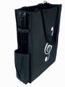 Notentasche Maxi Komfort schwarz 37 x 55 x 14 cm mit 2 Trageschlaufen, Schulterriemen, 3 Innentaschen, Notenstnderfach auen